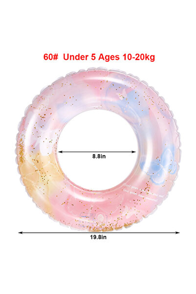 Choice حلقة سباحة قابلة للنفخ باللون الوردي - 60، مناسبة للسباحة، للنساء، عوا...