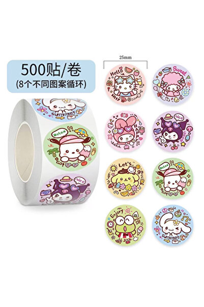 Choice لفة واحدة، 500 قطعة/لفة، ملصقات سانريو ميلودي كيتي كورومي سينامورول، م...