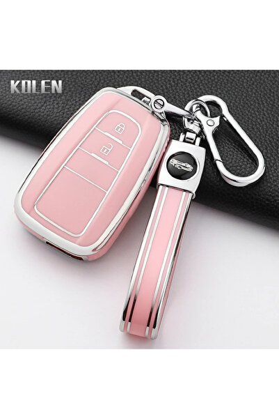 Choice20 مجموعة أزرار وردية اللون (2 زر) لسيارات تويوتا بريوس، كامري، كورولا،...