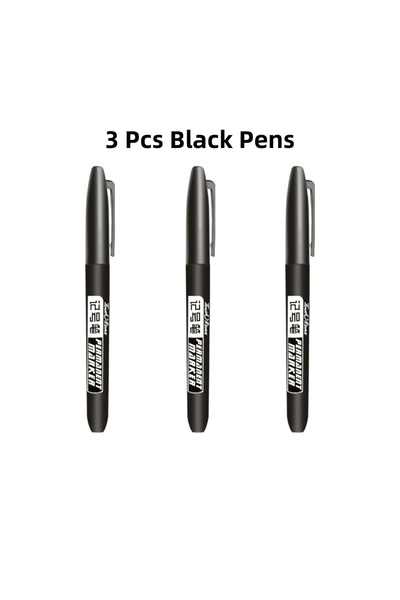 Choice 3 Pcs Black Set 3/6Pcs/Set Permanent Marker Pen Fine Point Waterproof ...