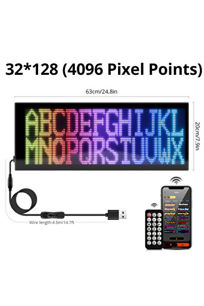 Choice 20x63CM 32x128 LEDs Double Row Display RGB LED Matrix Pixel Panel Scre...