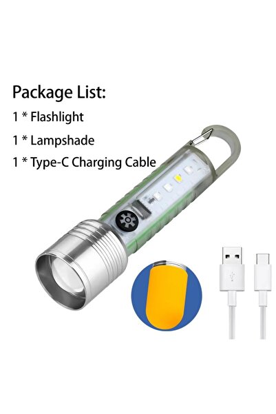 Choice مصباح يدوي LED قوي 512، قابل لإعادة الشحن، مصباح فلورسنت يُعلق على سلس...