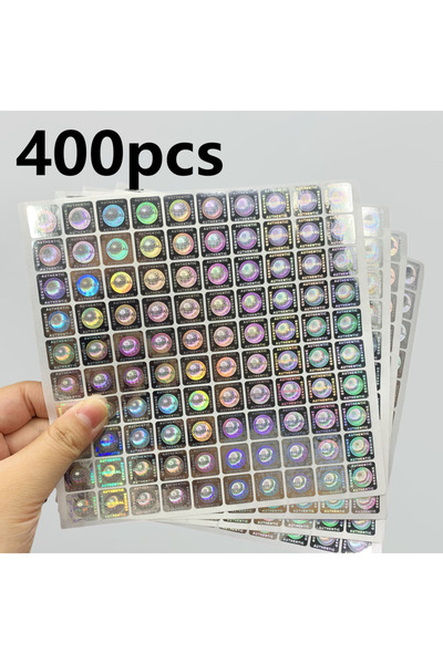 Choice ملصقات هولوغرام فضية أصلية بتصميم عالمي مقاومة للعبث، 400 قطعة (200/40...