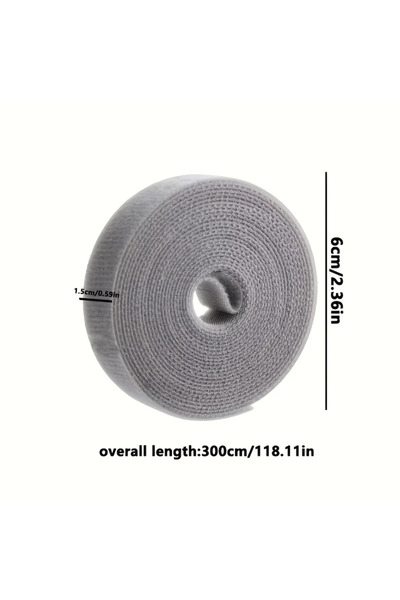 Choice GRAY 1 roll of free cutting Velcro data cable storage and organizing b...