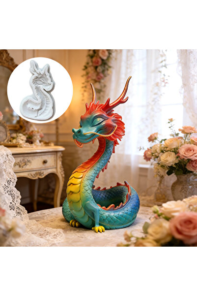 Choice Closed-eye Dragon silicone mold, reusable resin mold, clay and gypsum ...