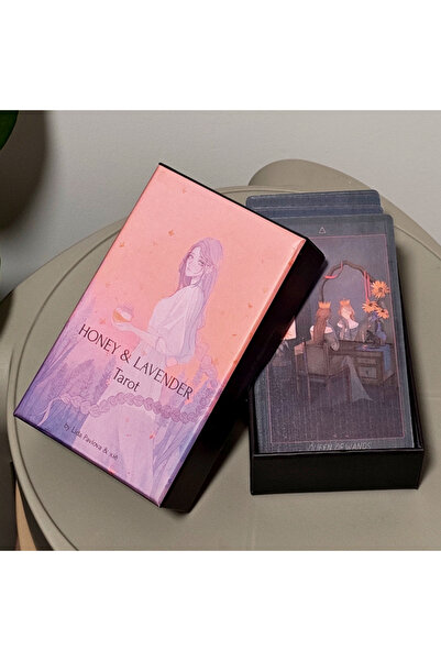 Choice مجموعة أوراق التارو "عسل وخزامى" باللون الوردي، مقاس 12 × 7 سم، في علب...