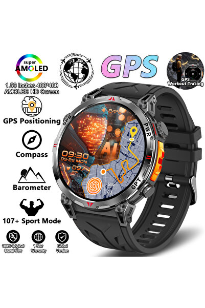 Choice ساعة ذكية جديدة سوداء اللون من طراز T-Rex 3 مزودة بنظام تحديد المواقع ...