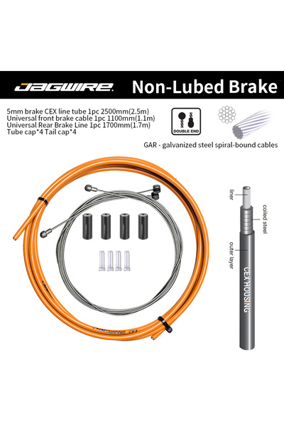 Choice طقم كابلات فرامل JAGWIRE للدراجات الجبلية والطرق، برتقالي اللون، 5 مم،...