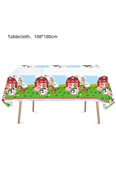 Choice مفرش طاولة بتصميم حيوانات المزرعة، أدوات مائدة للاستخدام مرة واحدة، أط...