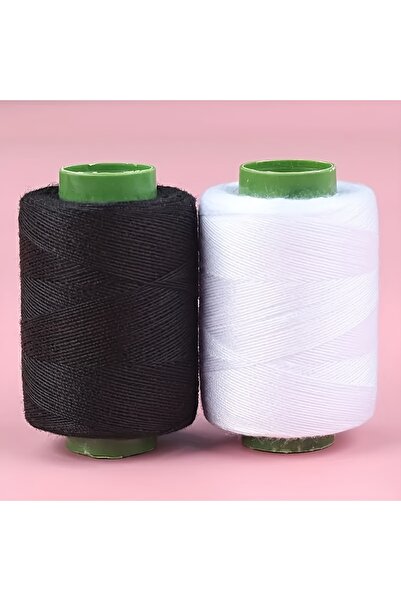 Choice قطعتان من خيوط الخياطة المتينة - بكرات سوداء وبيضاء مع ملصق أخضر، مثال...