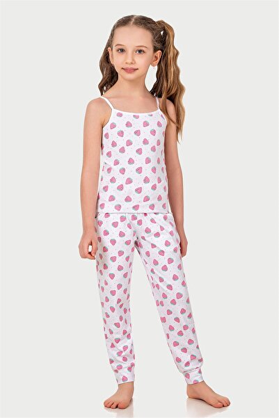 OBJE Girl's Strawberry Patterned Pajama Bottoms