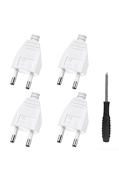 Choice مجموعة من 4 مقابس طاقة أوروبية بيضاء قابلة لإعادة التوصيل، 4/8 مقابس، ...