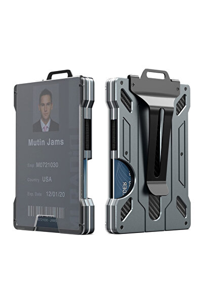 Choice Grey B Metal Visit Card Holder Rfid Wallets Slim Thin Mini Bank Credit...