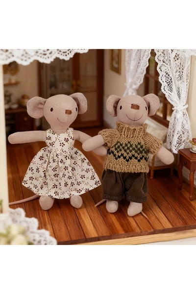 Choice مجموعة من قطعتين وثلثي القطعة، دمى فئران قابلة للتبديل، بارتفاع 15/9.5...