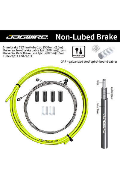 Choice كابل فرامل CEX أخضر 5 مم للدراجات الجبلية والطرق، طقم كابلات JAGWIRE غ...