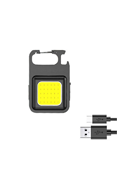 Choice مصباح يدوي أبيض قابل لإعادة الشحن، مزود بمصباح COB، يعمل كحلقة مفاتيح،...
