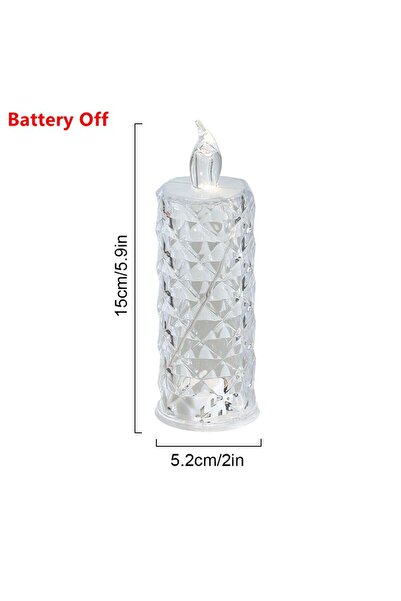 Choice 2Pcs Warm LED Candle Light Rose Pattern Projection Simulation Flameles...