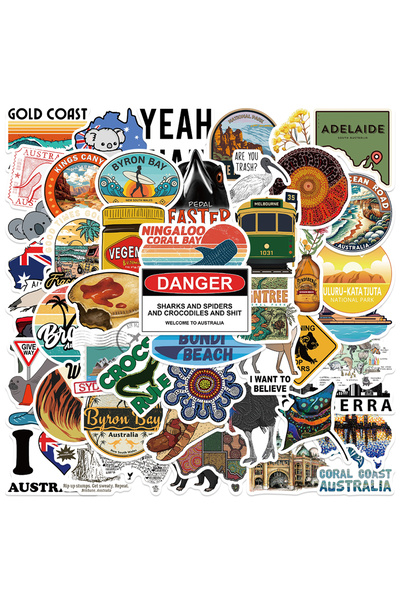 Choice ٥٠ قطعة من ملصقات حيوانات كرتونية بنمط أسترالي، مثالية لتزيين سجلات ال...