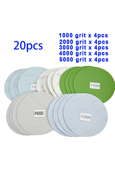 Choice 5Inch Round Sand Paper 1000//3000/4000/5000 Grit Sandpaper Dry& Wet Gr...