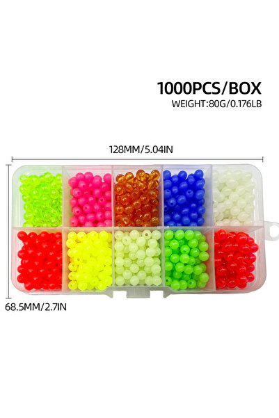 Choice خرز صيد مضيء بألوان متنوعة من ShareShark، 1000 قطعة/علبة، خرز دائري 5 ...