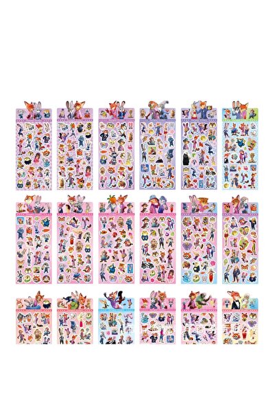 choice2 18 قطعة (1/5/18 قطعة) ملصقات ليزر عالية الجودة من فيلم زوتوبيا 2، تتض...