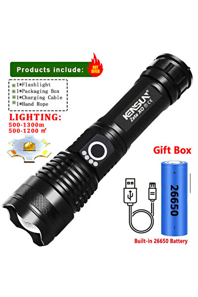 Choice LITHIUM ION ZOOM black with 26650 High Power XHP70 LED Flashlight Type...