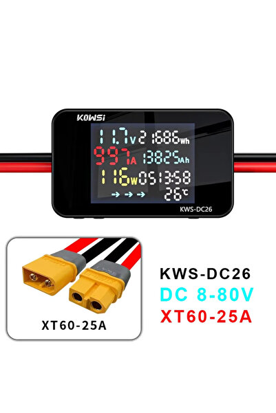 Choice جهاز اختبار شحن البطارية 25A-XT90، مقياس الفولتية، مقياس التيار المستم...