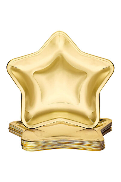 Choice Gold Star Shaped Paper Plates Disposable Party Plate Pentagram Dinnerw...