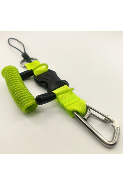 Choice GREEN Safety Diving Lanyard Coil Rope With Quick Release Buckle Stainl...