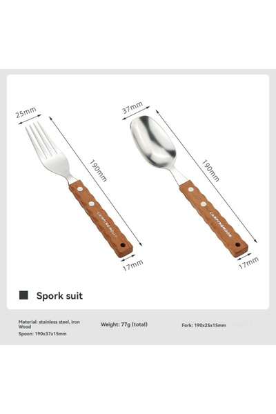 Choice CS-23 CAMPINGMOON CS-23 Two-Piece Outdoor Camping Stainless Steel Soli...
