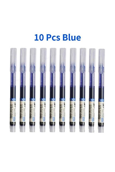 Choice ١٠ أقلام جل زرقاء، ١٠ أقلام جل سائلة مستقيمة، نوع إبرة ٠٫٥ مم، أسود، أ...