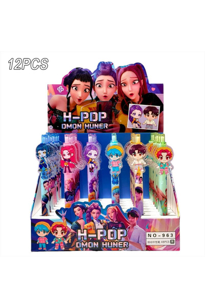 Choice 12PCS 6/12/18Pcs KPop Demon Hunters Huntrix Rumi Black Gel Pen Student...