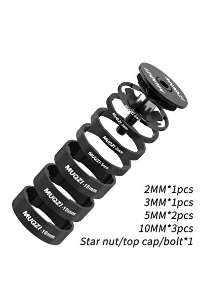 Choice حلقة تثبيت سماعة رأس شوكة الدراجة الأمامية Black10، حلقة فاصلة من سبائ...