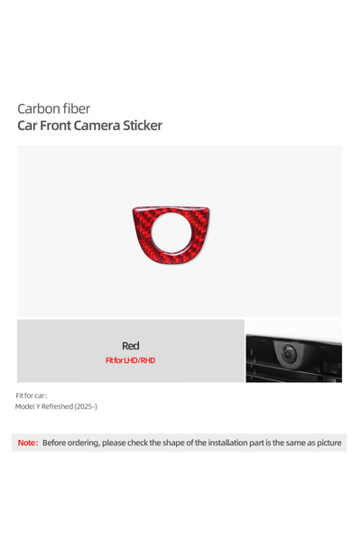 Choice واقي كاميرا أمامية من ألياف الكربون بتصميم جونيبر ريد لسيارة تسلا مودي...