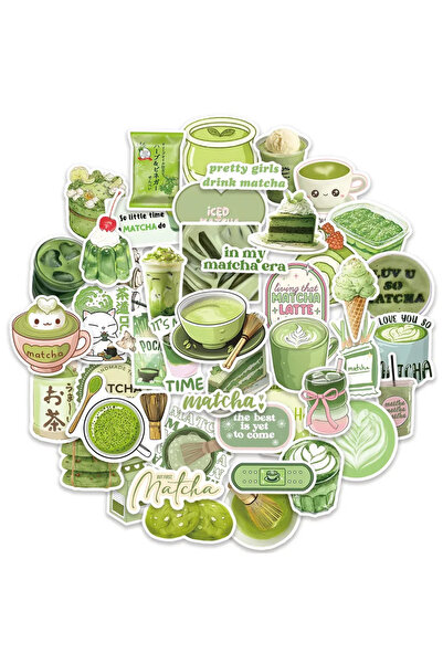 Choice ٥٠ قطعة من ملصقات ماتشا الخضراء بنمط إنستغرام، بتصميم كرتوني لطيف ومرح...