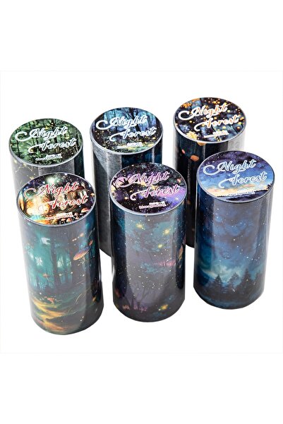 Choice شريط واشي أزرق، 6 لفات/عبوة - 8 سم × 200 سم - بنمط غابة السماء المرصعة...