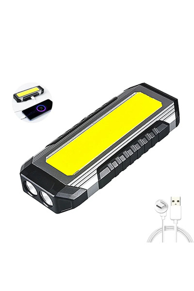 Heinast مصباح عمل LED قابل لإعادة الشحن ببطارية 4000 مللي أمبير، مصباح يدوي م...