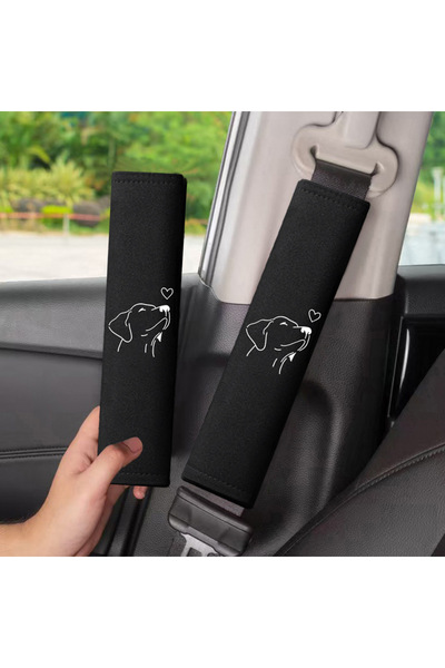 Choice 2pcs Line Dog 2PCS Car Shoulder Protection Dog Head Love Shoulder Prot...