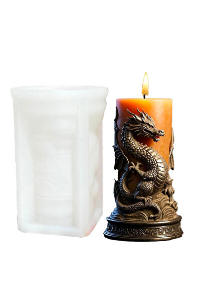 Choice قالب سيليكون فضي على شكل لهب تنين، قطعة واحدة، لصنع شمعة تنين عملاقة، ...