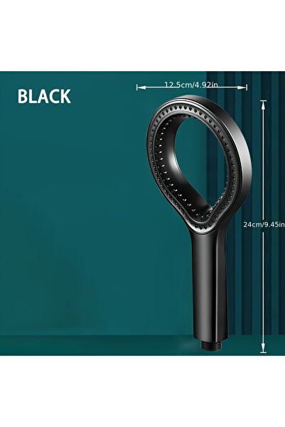 Choice1 black 1 heart-shaped ring shower head - high-pressure elliptical desi...