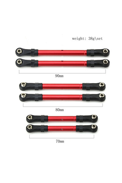 Choice مجموعة قضبان شد معدنية حمراء، وقضبان ربط، وقضبان توجيه لسيارات Traxxas...