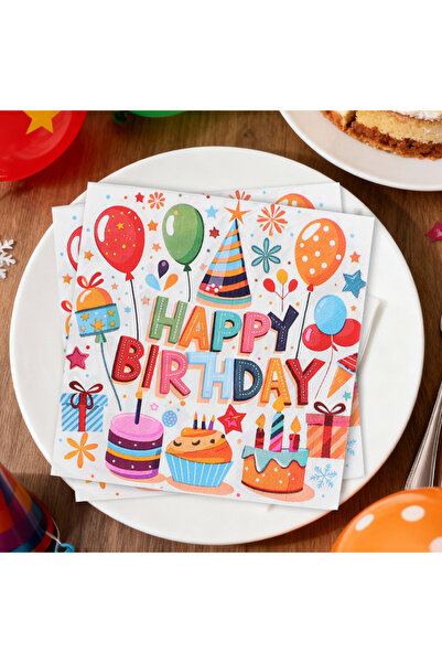 Choice 40Pcs Happy Birthday 100/20PCS Cartoon Happy Birthday Paper Napkins Ki...