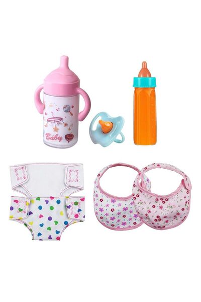 Choice مجموعة العناية بالدمى B المكونة من 7 قطع: زجاجات رضاعة وهمية تختفي، حل...