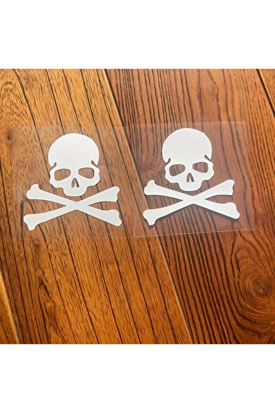 choice2 2PCS SET white 2PCS/SET Stylish Skull - themed Sticker - Great for Bo...