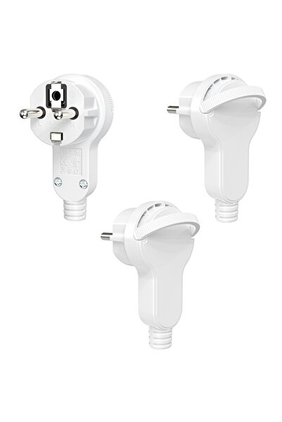 Choice1 250V EU 3pcs white European standard ultra-thin folding plug, replace...