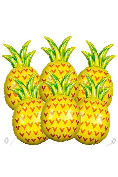 Choice بالونات ألومنيوم صفراء عملاقة على شكل أناناس، 32 بوصة، 6 قطع، لتزيين ح...