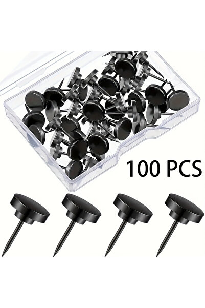 Choice black 100 Pcs Push Pins Strong Thumb Tacks Flat Thumb Tacks Steel Poin...