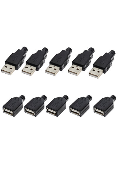 Choice كل 5 قطع 10 قطع من النوع A ذكر أنثى USB 4 دبابيس موصل مقبس مع غطاء بلا...