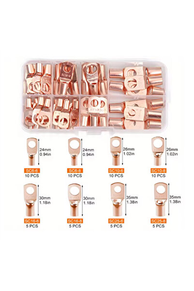 Choice 60 قطعة من حلقات توصيل الأسلاك SC6-25 لكل موصل، طقم موصلات طرفية كهربا...