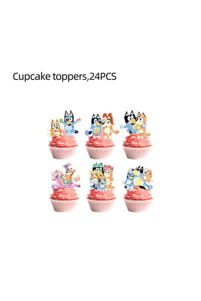 Choice Cake topper-24PCS-2 52pcs/set Cartoon Bluey Theme Birthday Party Decor...